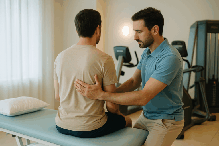 kinésport Versailles, nos spécialités, rééducation du rachis dorsal, douleurs entre les omoplates