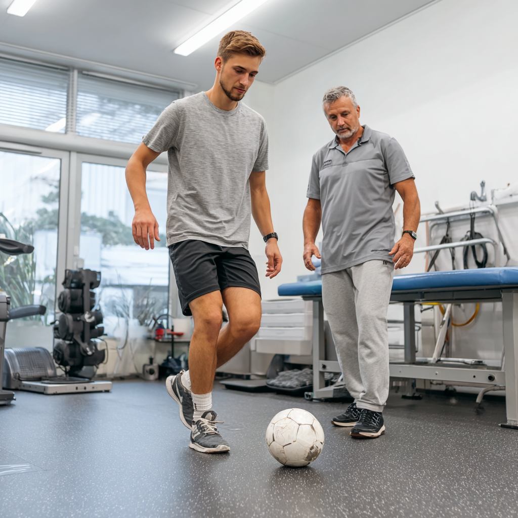 kiné sport versailles, nos spécialités, Traumatismes du genou : ménisque, ligamentoplastie et ruptures, Reprendre le football après rupture du LCA : comment sécuriser le retour